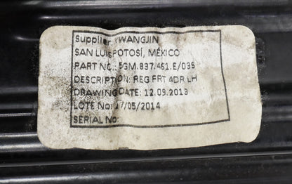 LH Front Window Track Regulator 15-21 VW Golf GTI Sportwagen MK7 - 5GM 837 461 E