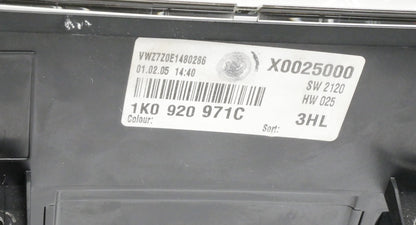 Gauge Cluster 2005 VW Jetta MK5 2.5 160MPH Speedometer Instrument 1K0 920 971 C