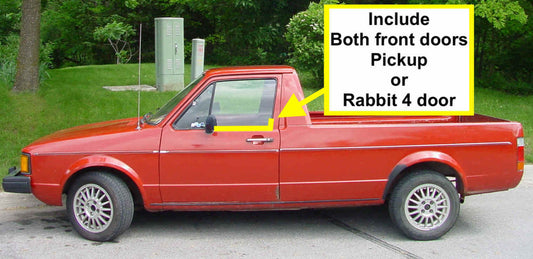 Window Scraper Seal Rubber Weather Stripping 75-84 VW Rabbit MK1 4DR & Pickup -