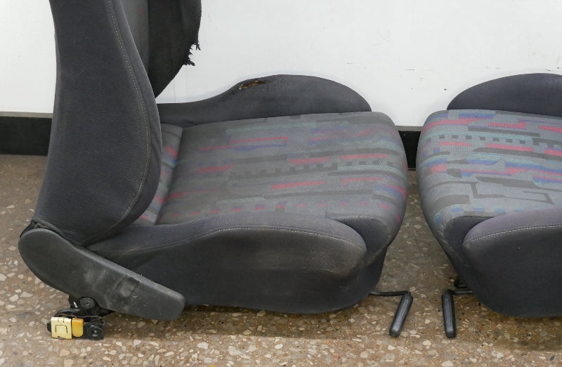 Front Black Leather Sport Seat Set 93-99 VW Jetta GLX GTI Cabrio MK3 - Genuine