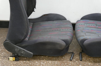 Front Black Leather Sport Seat Set 93-99 VW Jetta GLX GTI Cabrio MK3 - Genuine