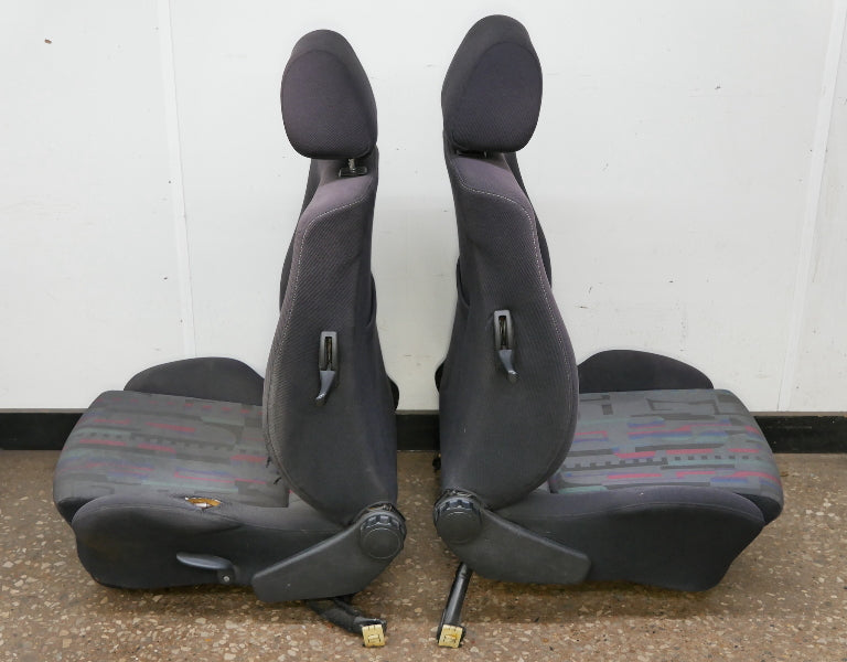 Front Black Leather Sport Seat Set 93-99 VW Jetta GLX GTI Cabrio MK3 - Genuine