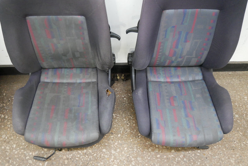 Front Black Leather Sport Seat Set 93-99 VW Jetta GLX GTI Cabrio MK3 - Genuine