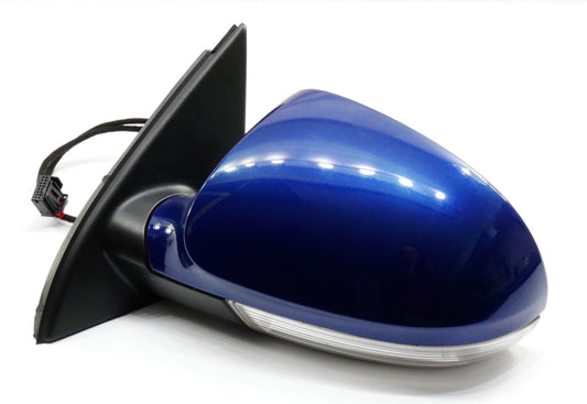 LH Side View Door Exterior Mirror 06-10 VW Passat B6 LC5E Cobalt Blue - Genuine