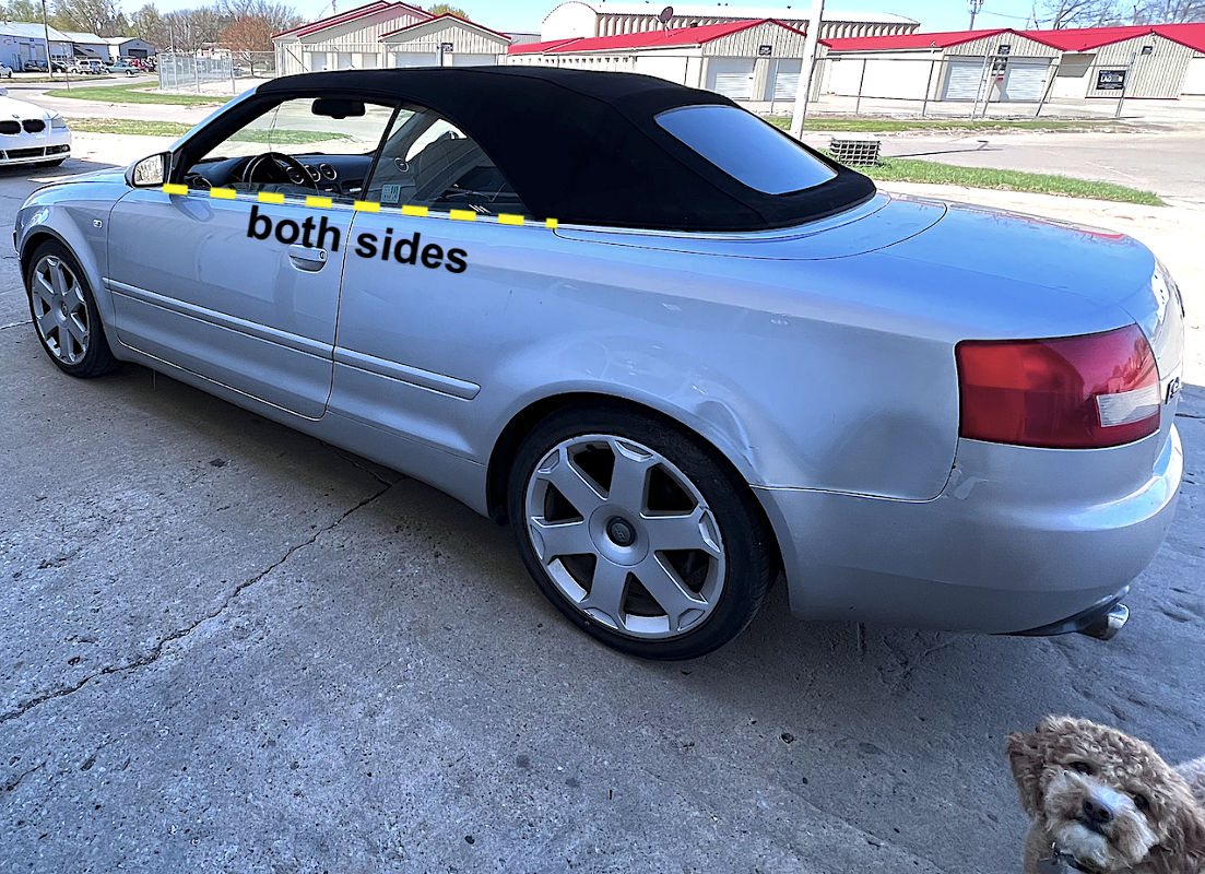 Exterior Window Scraper Molding Trim 03-09 Audi A4 S4 B6 Convertible - Genuine