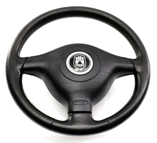 3 Spoke Sport Steering Wheel & Airbag VW Jetta GTI MK4 - Black Perforated Leather - Genuine