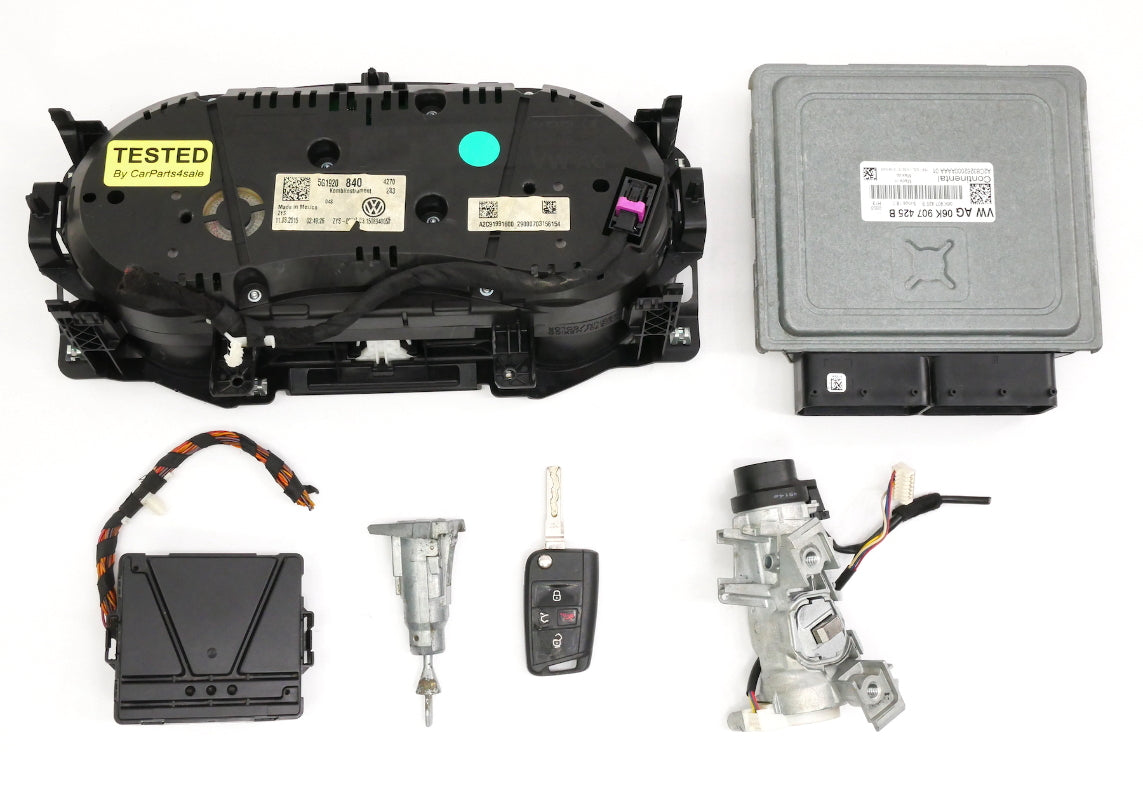 Lock Key Set Gauge Cluster ECU Gateway 2015 VW Golf MK7 1.8T - 06K 907 425 B