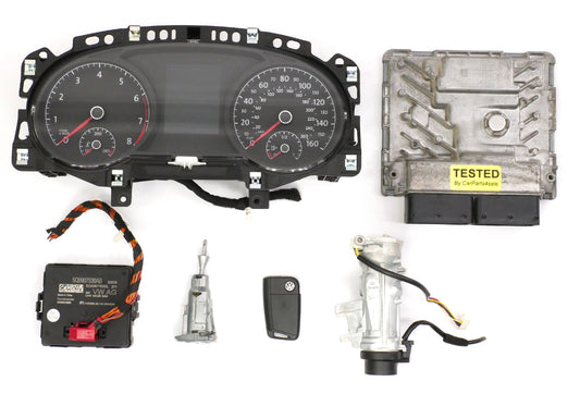 Lock Key Set Gauge Cluster ECU Gateway 2015 VW Golf MK7 1.8T - 06K 907 425 B