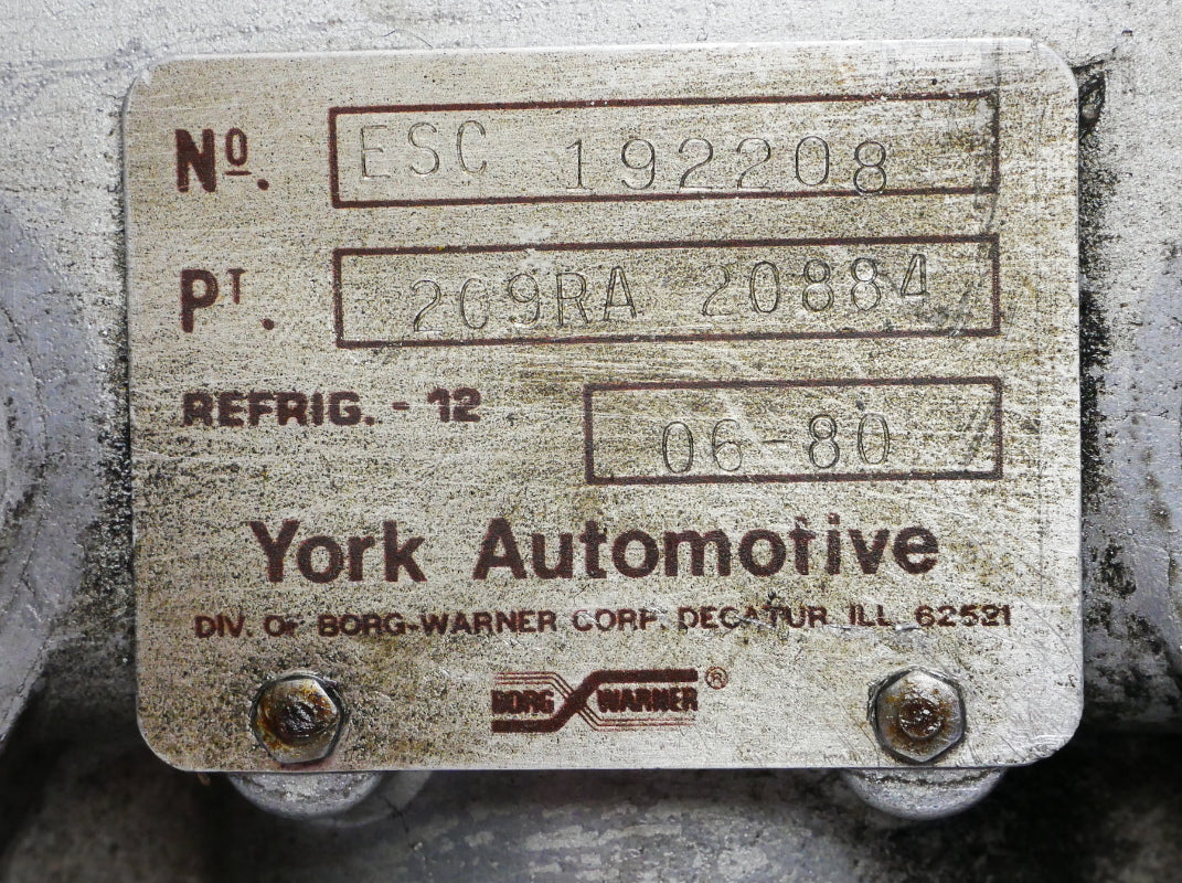 York AC Compressor VW Jetta Rabbit Scirocco Cabriolet MK1 -  ESC 192208