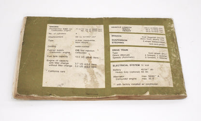 1979 Volkswagen VW Rabbit MK1 Owners Manual Book