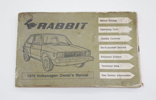 1979 Volkswagen VW Rabbit MK1 Owners Manual Book