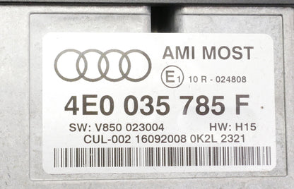 Music Interface Receiver Jack Dock 08-10 Audi A4 A5 A6 A8 Q7 S5 - 4E0 035 785 F