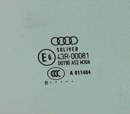 LH Rear Door Window Side Glass 05-11 Audi A6 S6 C6 Sedan - Genuine