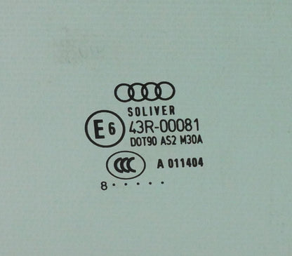 LH Rear Door Window Side Glass 05-11 Audi A6 S6 C6 Sedan - Genuine