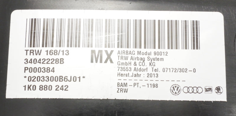 RH Seat Side Airbag Air Bag 10-14 VW Jetta Sportwagen MK6 - 1K0 880 242