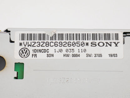 Console 6 Disc CD Changer 03-04 VW Beetle - Genuine - 1J0 035 110