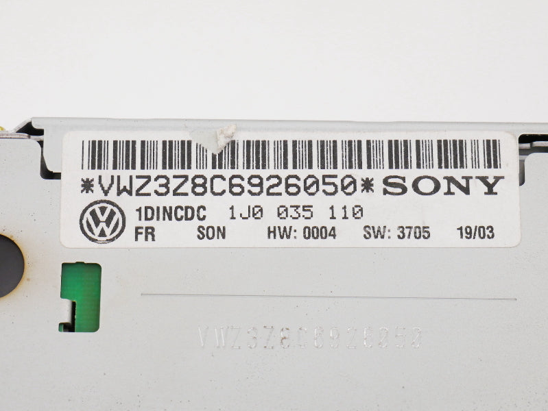 Console 6 Disc CD Changer 03-04 VW Beetle - Genuine - 1J0 035 110