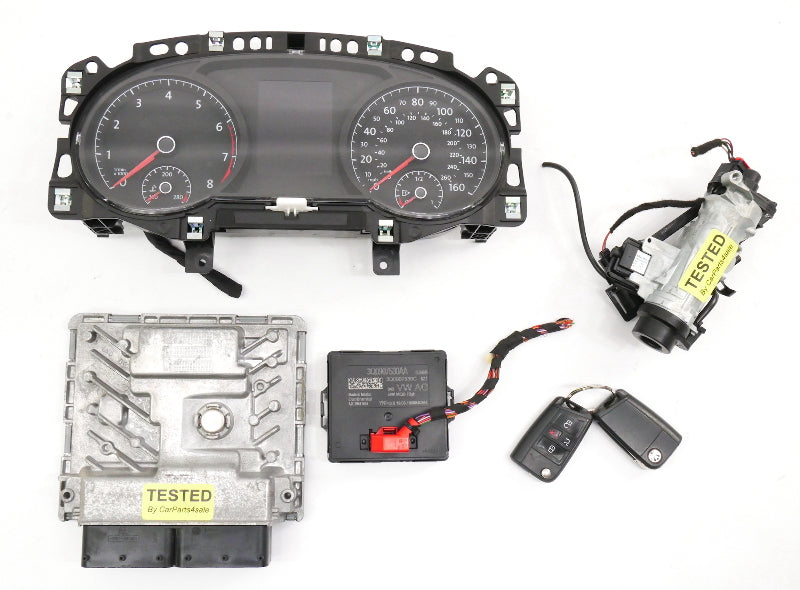 Lock Key Set Gauge Cluster ECU Gateway 2017 VW Golf MK7 1.8T - 06K 907 425 B