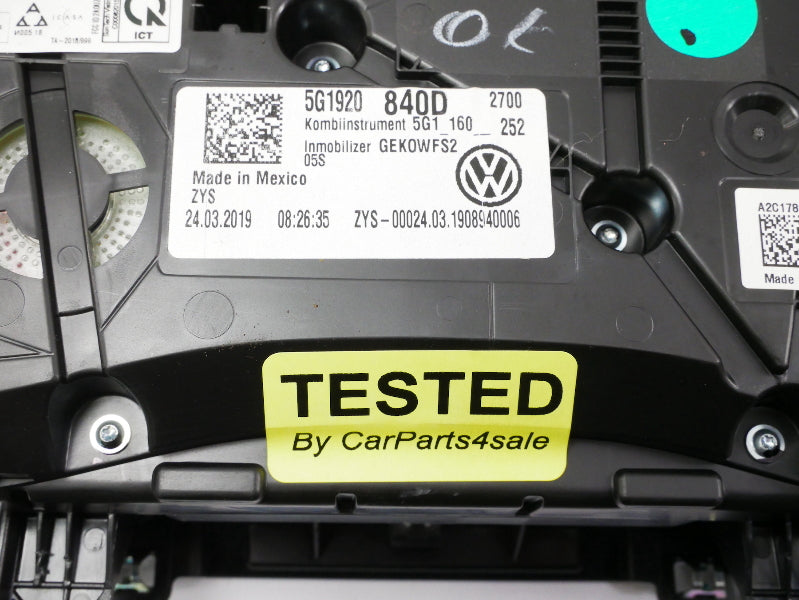 Lock Key Set Gauge Cluster ECU Gateway 2017 VW Golf MK7 1.8T - 06K 907 425 B