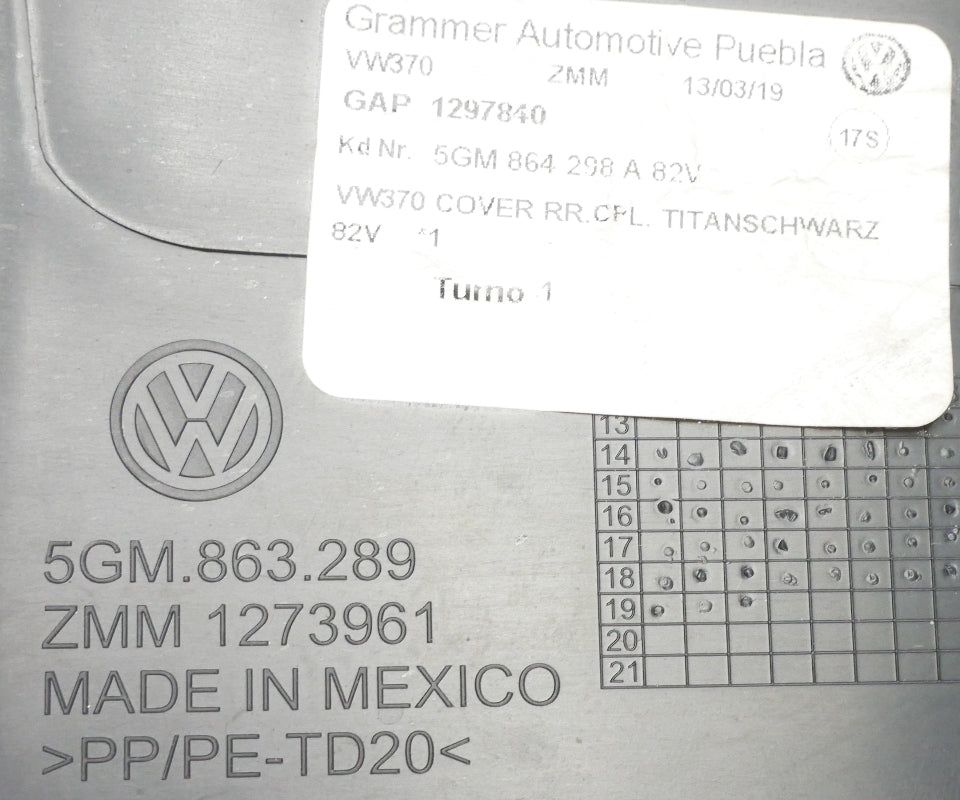 Console Rear Vent Trim 15-21 VW Golf Sportwagen Alltrack MK7 ~ 5GM 863 289 ~