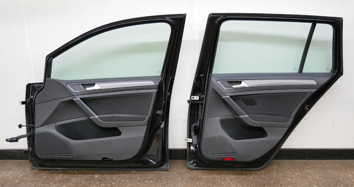 RH Front & Rear Doors 15-19 VW Golf Sportwagen MK7 L041 Black - Genuine