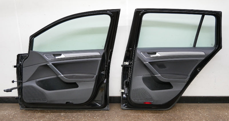 RH Front & Rear Doors 15-19 VW Golf Sportwagen MK7 L041 Black - Genuine