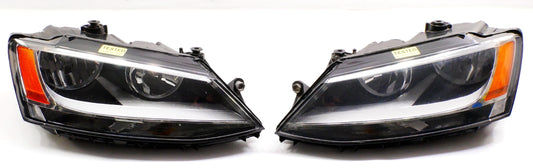 Headlights Head Lamps Set 11-14 VW Jetta Sedan MK6 - Genuine - 5C7 941 005