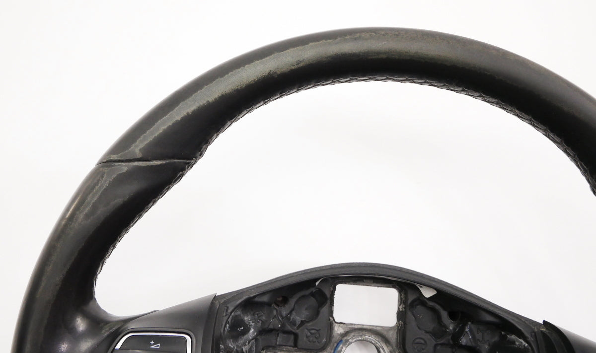 Leather Steering Wheel 10-14 VW Golf Jetta Sportwagen MK6 - 5C0 419 091 AK