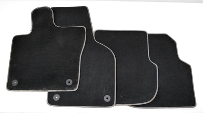 Carpet Floor Mats 11-18 VW Jetta MK6 Sedan - Black w/ Grey trim - 5C7 863 011 E