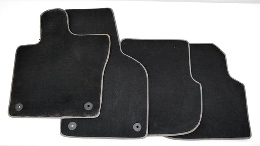 Carpet Floor Mats 11-18 VW Jetta MK6 Sedan - Black w/ Grey trim - 5C7 863 011 E