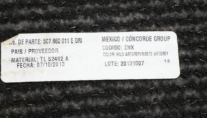 Carpet Floor Mats 11-18 VW Jetta MK6 Sedan - Black w/ Grey trim - 5C7 863 011 E
