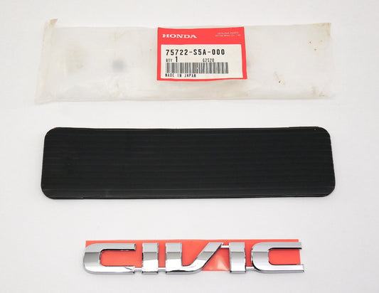 Rear Emblem Badge 01-05 Honda Civic - Genuine - 75722-S5A-000
