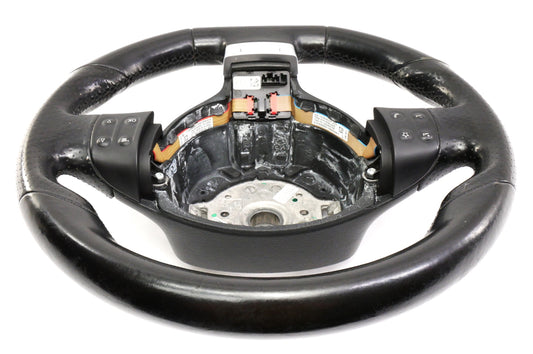 Flat Bottom Black Leather Sports Steering Wheel 05-10 VW Jetta GLI GTI MK5 ~