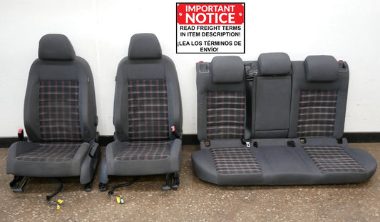 Sport Plaid Bucket Seat Set 06-10 VW Jetta GTI MK5 Front & Rear - Genuine