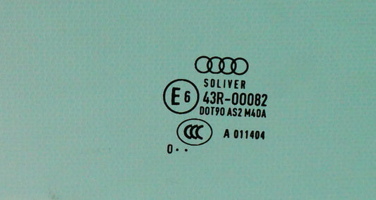 RH Front Door Window Side Exterior Glass 08-15 Audi TT Coupe - Genuine
