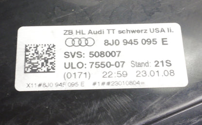 LH Tail Light Lamp 08-15 Audi TT Coupe / Convertible - Genuine - 8J0 945 095 E