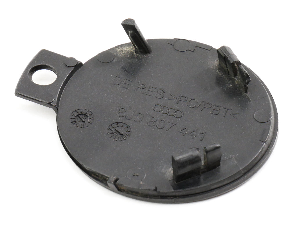 Rear Bumper Tow Hook Cap Cover 08-10 Audi TT - LY9B Black - 8J0 807 441