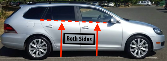 Door Lower Window Chrome Trim Set 09-14 VW Jetta  Sportwagen - 1K5 837 475 D