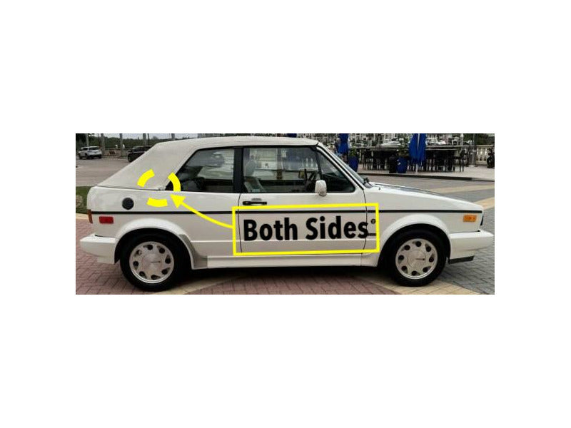 Convertible Top Small Side Trim Cap Covers 80-93 VW Rabbit Cabriolet ~ Genuine