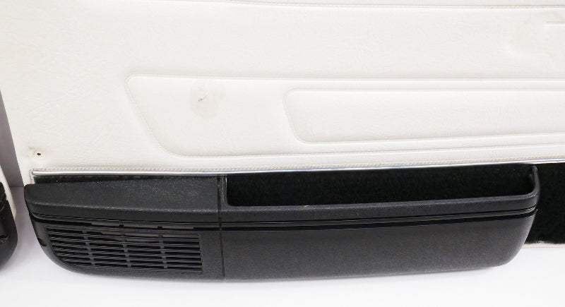 Front & Rear Door Panel Card Set 85-93 VW Cabriolet MK1 White ~ Speaker Pockets