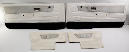 Front & Rear Door Panel Card Set 85-93 VW Cabriolet MK1 White ~ Speaker Pockets