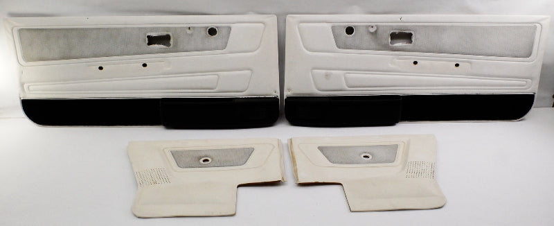 Front & Rear Door Panel Card Set 85-93 VW Cabriolet MK1 White ~ Speaker Pockets
