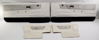 Front & Rear Door Panel Card Set 85-93 VW Cabriolet MK1 White ~ Speaker Pockets