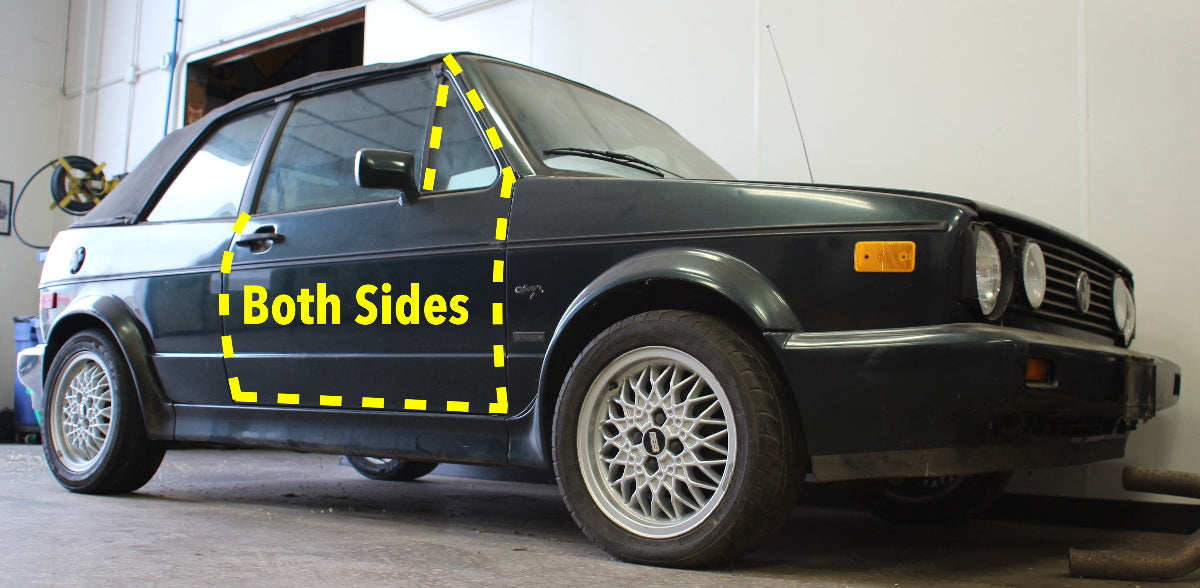 Door Window Weather Stripping Seals 89-93 VW Cabriolet Convertible MK1 - Genuine