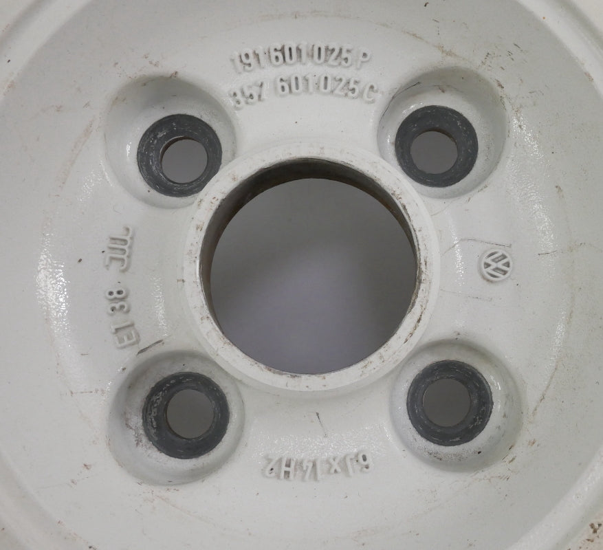 14" Alloy Wheel Rim 85-93 VW Cabriolet MK1 4x100 White - Genuine - 191 601 025 P