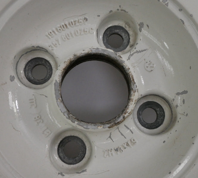 14" Alloy Wheel Rim 85-93 VW Cabriolet MK1 4x100 White ~ Genuine ~ 191 601 025 P