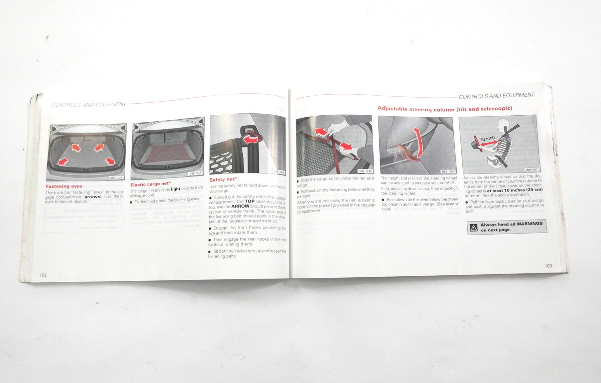 Owners Manual Books Booklet 02 2002 Audi A4 B6 - Genuine -