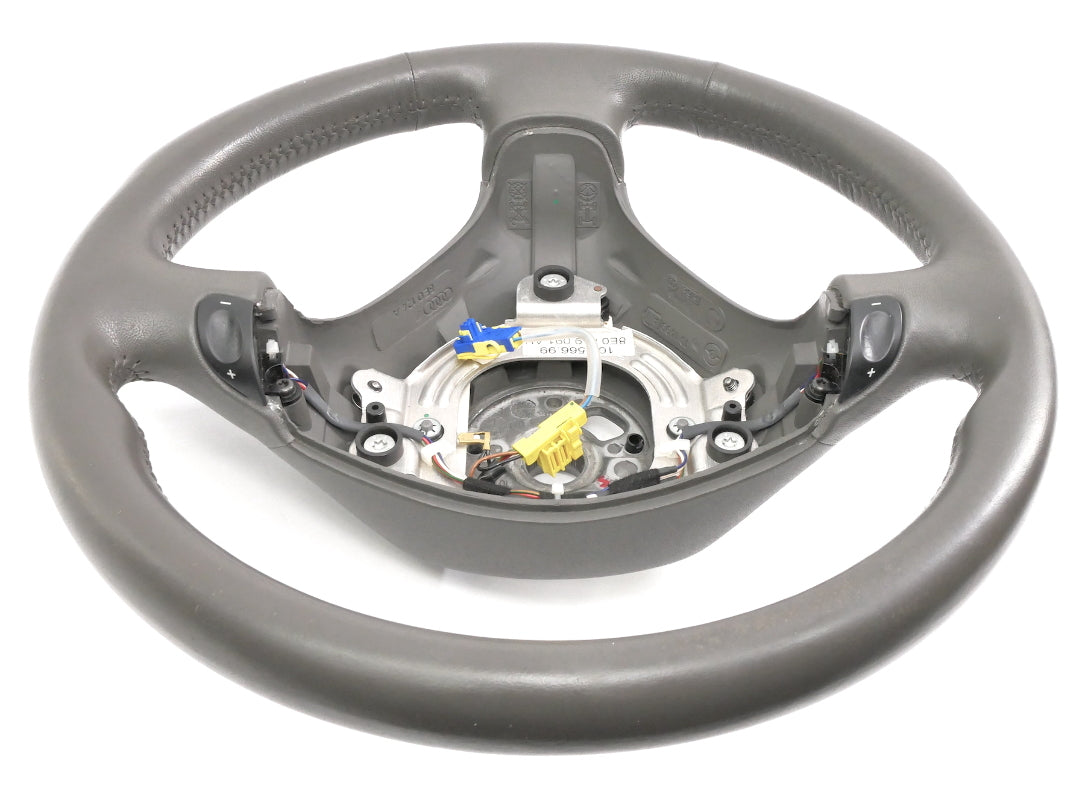 Sports Steering Wheel 3 Spoke 02-05 Audi A4 S4 B6 Gray Leather - 8E0 419 091 AH
