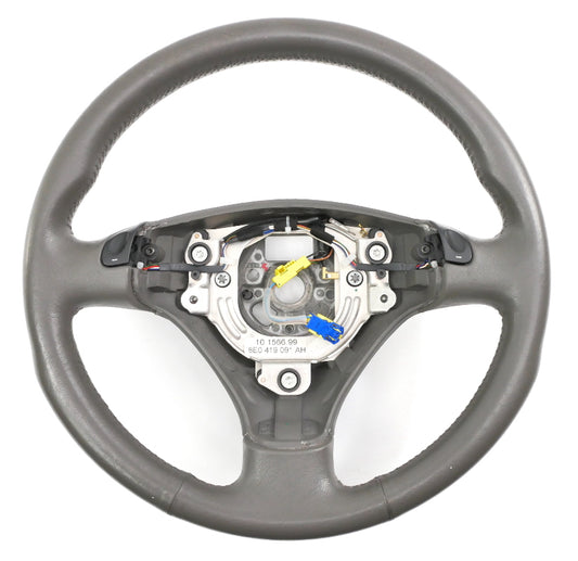 Sports Steering Wheel 3 Spoke 02-05 Audi A4 S4 B6 Gray Leather - 8E0 419 091 AH