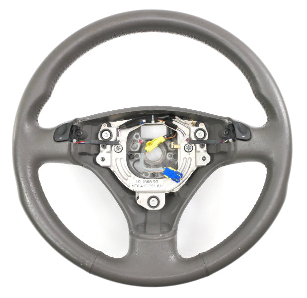 Sports Steering Wheel 3 Spoke 02-05 Audi A4 S4 B6 Gray Leather - 8E0 419 091 AH